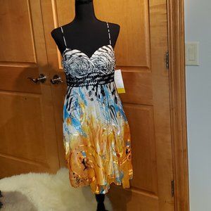 Dave & Johnny silk designer cocktail dress